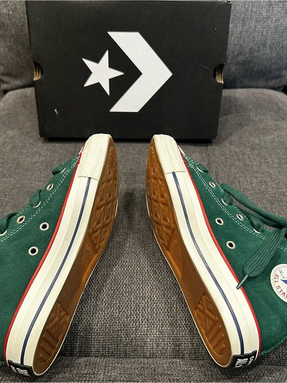 Converse Kids Green Suede Boys Size 5  Canvas Sneakers (worn one time only)